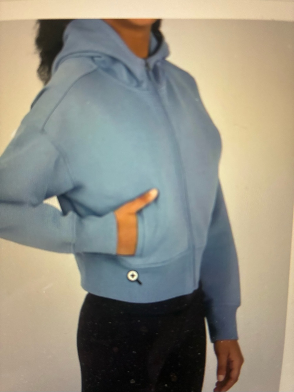 90 Degree By Reflex Blue Zip-Up Hooded Jacket